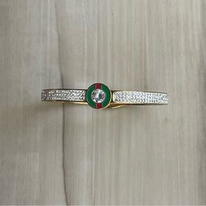 Gold, Green, and Red Crystal Bracelet